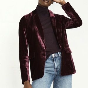 Banana Republic Velvet Blazer Purple Size 4